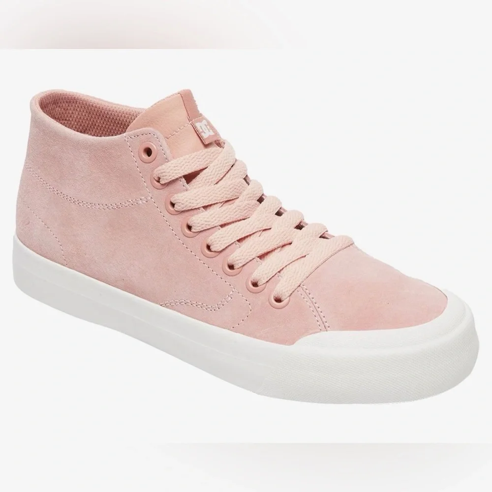 DC Men’s Evan Smith Hi Zero Pink Mid-Top Suede Skateboard Sneaker Size 9